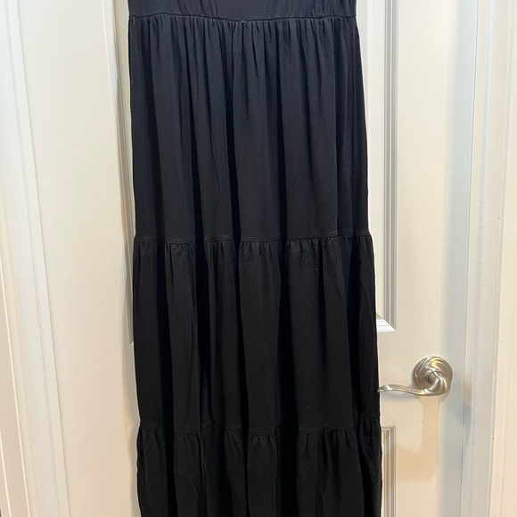 St John’s Bay Black Large Petite Tank Maxi Dress Tassels Tie Embroidered - Picture 4 of 7